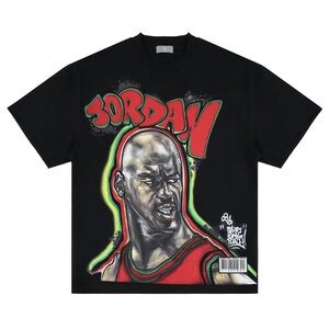 350 GSM COTTON HEAVYWEIGHT MICHAEL JORDAN MJ23 BLACK GRAPHIC T-SHIRT